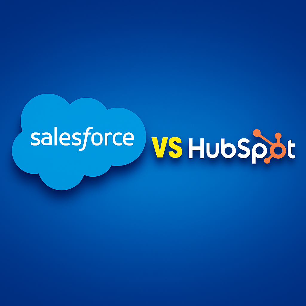 HubSpot vs Salesforce dashboard comparison for CRM tools in 2025