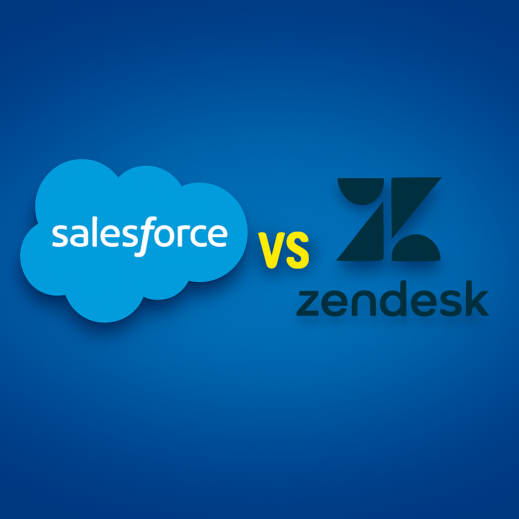 Zendesk vs Salesforce CRM and customer service dashboard comparison in 2025
